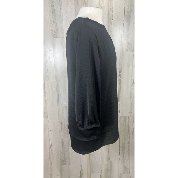 Chico’s Size 1 Black Layered Tunic 3/4 Sleeve New with Tags - Picture 4 of 8